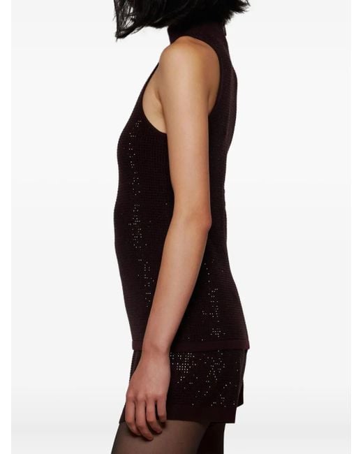 David Koma Black Rhinestone-Embellished Top