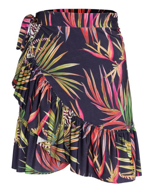 Lygia & Nanny Red Ruffled Wrap Short Skirt