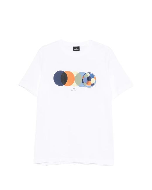 Paul Smith White Graphic-Print T-Shirt for men