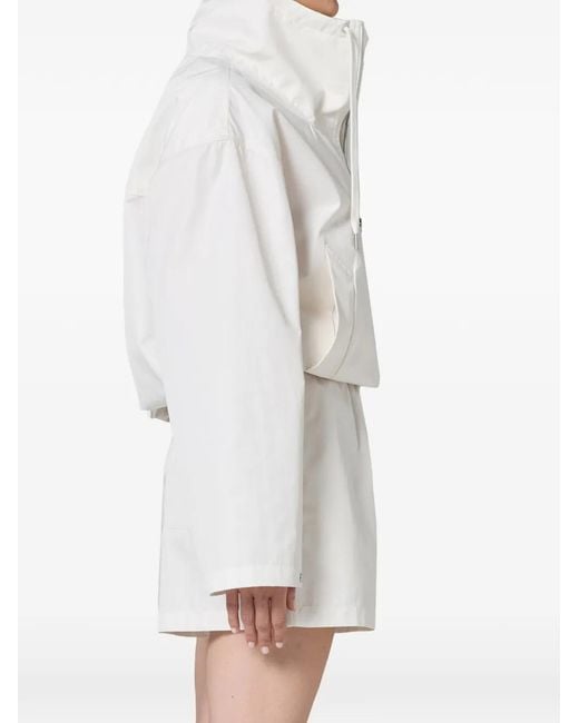 Agolde White Lydia Funnel-Neck Zip Jacket