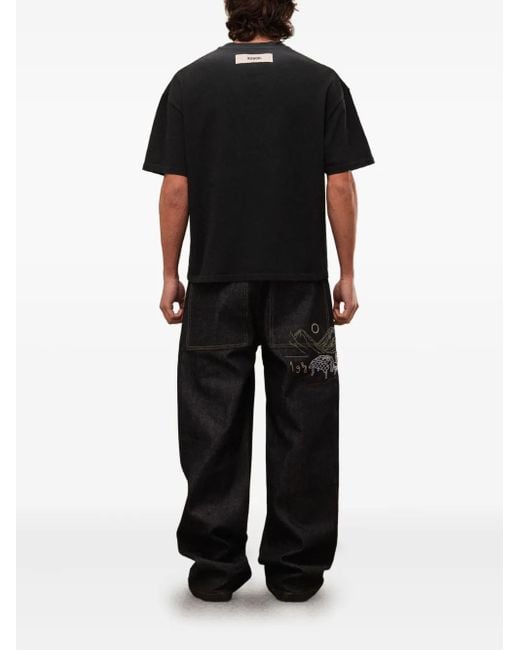 ROUGH Gray Embroidered-Logo T-Shirt