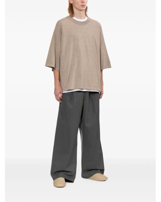 Essentials Gray Drawstring Wide-Leg Trousers for men