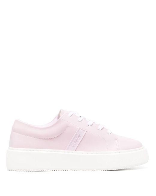 Ganni Low-top Flatform Sneakers in Pink | Lyst UK