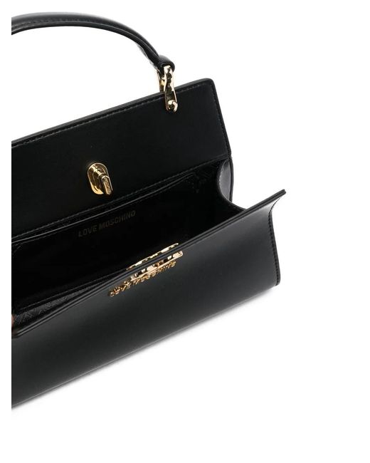 Love Moschino Black Logo-Plaque Crossbody Bag