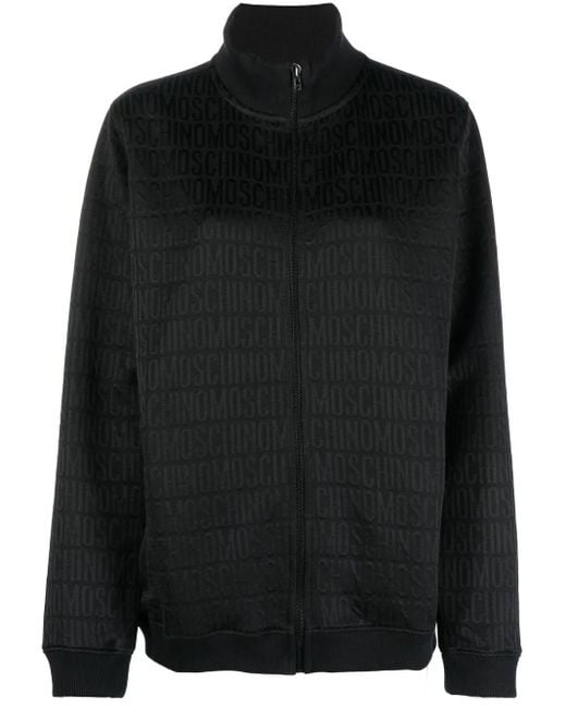 Moschino Black All-Over Debossed Logo Sweatshirt for men