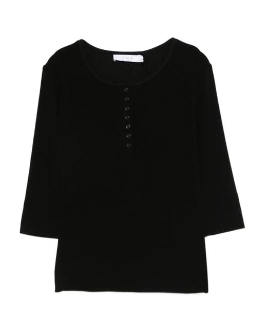 IRO Black Rosaria Polo Top