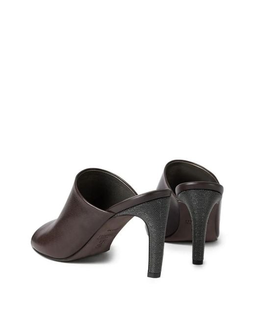 Brunello Cucinelli Brown Heeled Mules