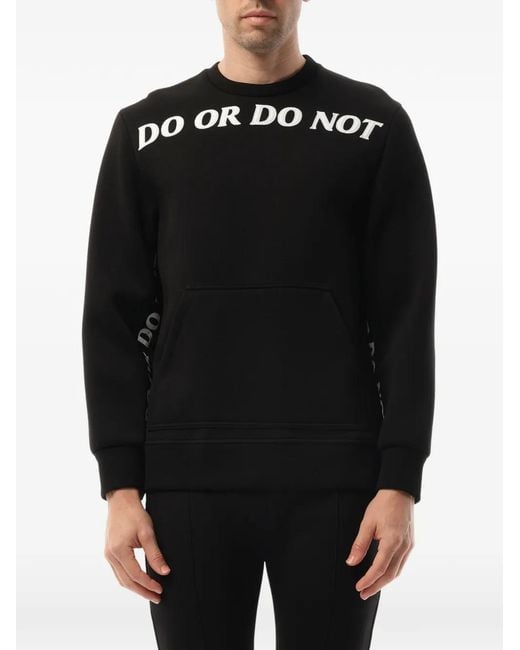 Neil Barrett Black Slogan-Print Hoodie for men