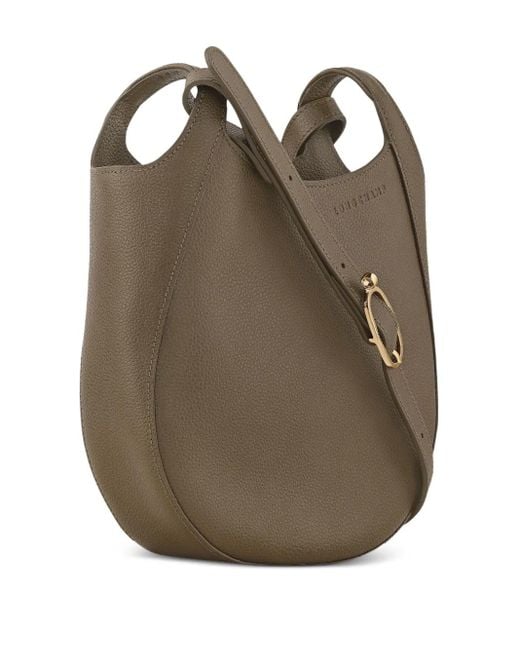 Longchamp ル フローネ レザーショルダーバッグ S Green