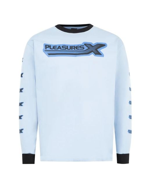 Pleasures Blue Long-Sleeve T-Shirt for men