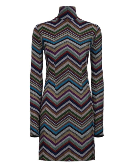 Missoni シェブロン タートルネックドレス Gray