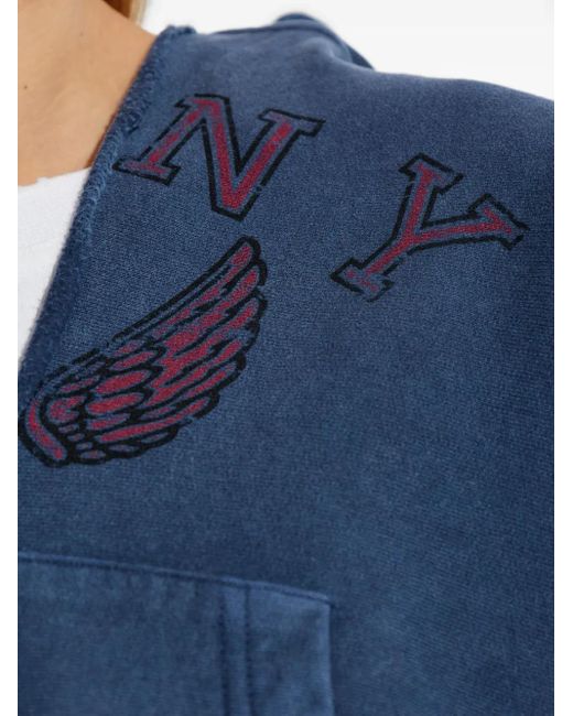 Alexander Wang Blue Distressed Cotton Hoodie