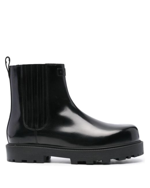 Givenchy Black Patent Leather Chelsea Boots for men