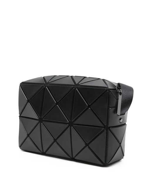 Issey Miyake Black Geometric-Pattern Shoulder Bag