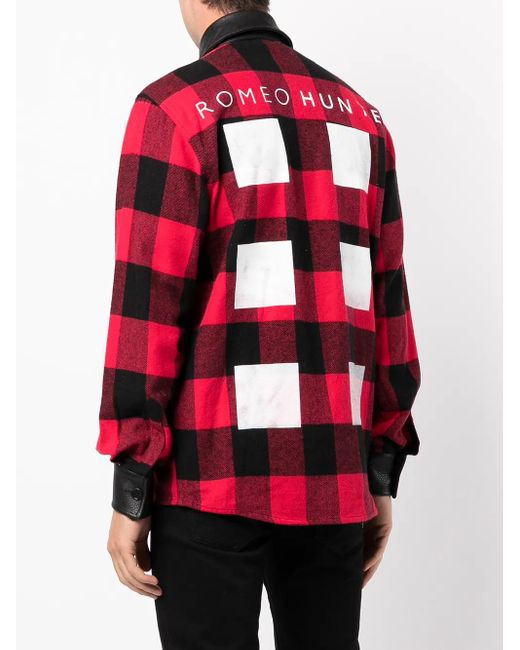 ROMEO HUNTE Red Check-Print Wool Shirt for men
