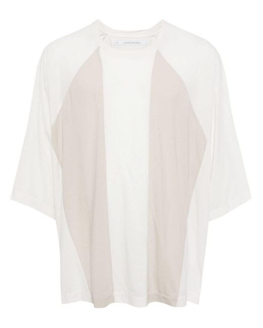 Julius White Panelled Cotton T-shirt for men
