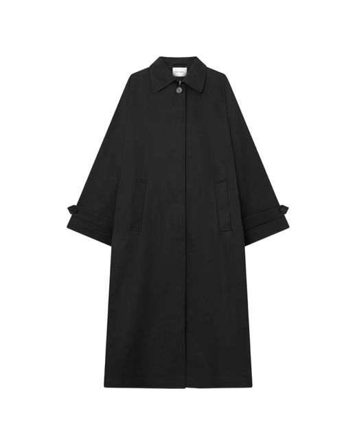 Mark Kenly Domino Tan Black Caro Long-Sleeve Trench Coat