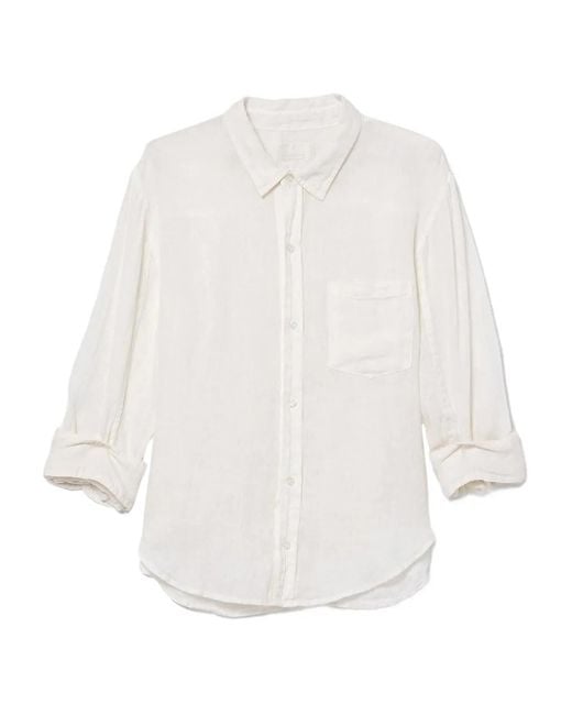 Citizens of Humanity White Kayla Pocket-Detail Shirt