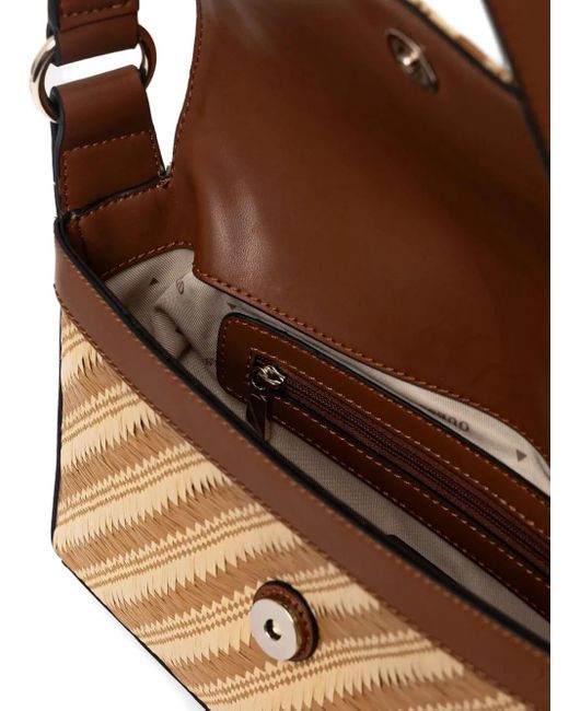 Guess Metallic Schultertasche mit diagonalen Streifen