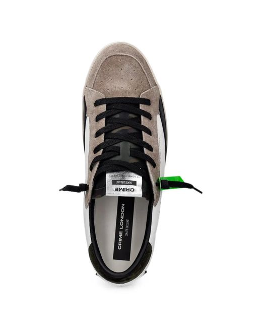 Crime London Green Sk8 Deluxe Panelled Sneakers for men