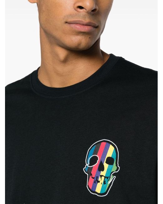 Paul Smith Black Skull-print Cotton T-shirt for men