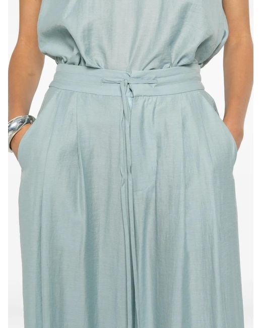 ELEH Blue Pantalon Ample À Lien De Resserrage