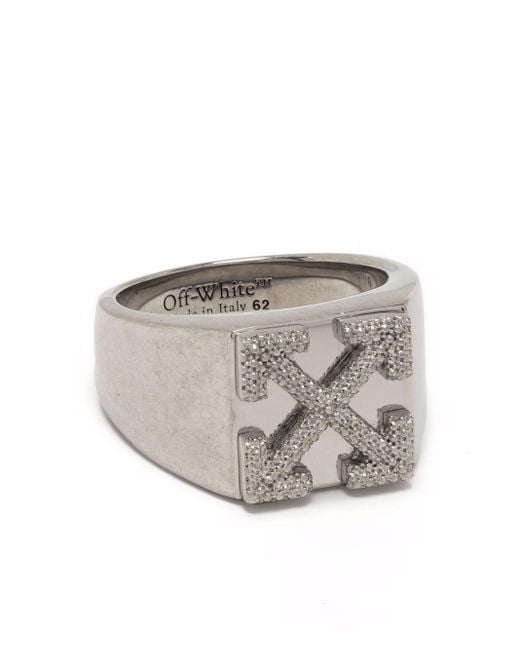 Off-White c/o Virgil Abloh Metallic Industrial Arrows-motif Ring for men