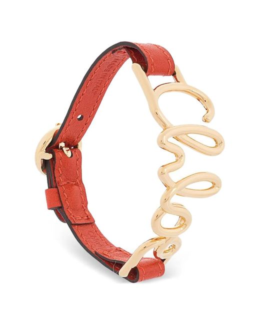 Chloé Red Logo Bracelet