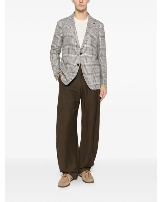 Tagliatore Gray Checked-Pattern Blazer for men