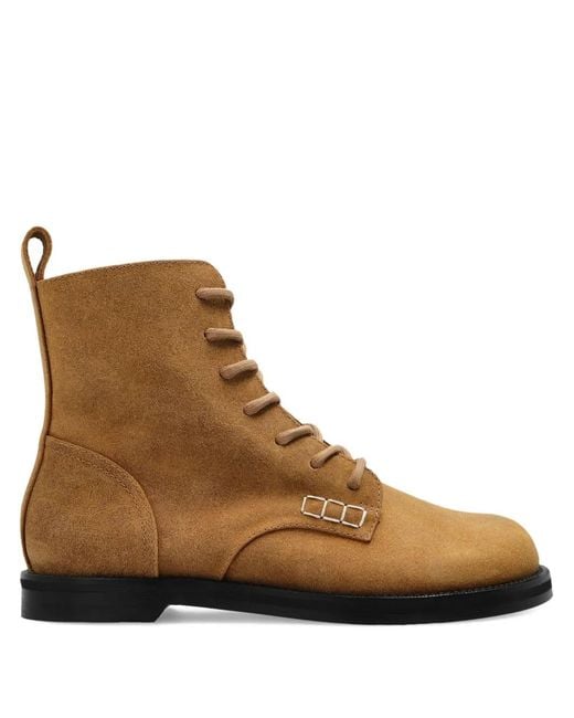 J.W. Anderson Brown Lace-Up Suede Boots