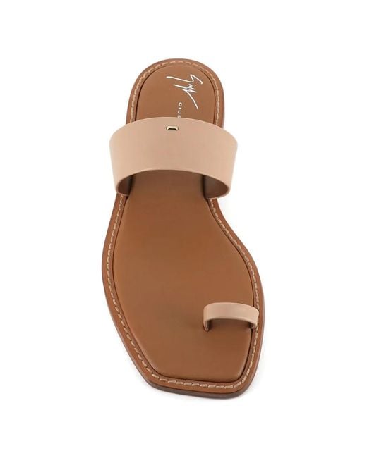 Giuseppe Zanotti White Toe-Strap Flat Sandals