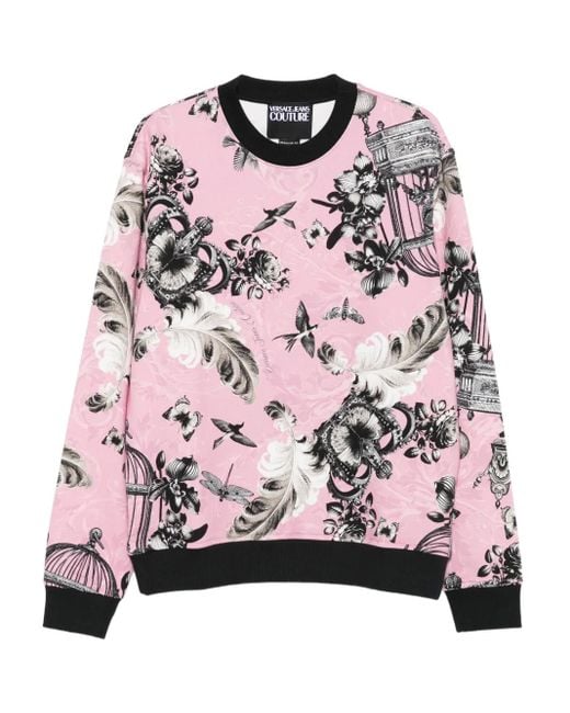 Versace Jeans Couture Sweater Met Vogelkooi-Print in het Pink voor heren