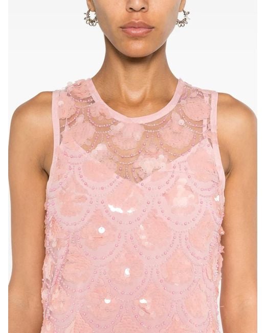 ROTATE BIRGER CHRISTENSEN Pink Sleeveless Maxi Dress