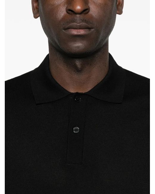 Samsøe & Samsøe Black Buttoned Polo Shirt for men