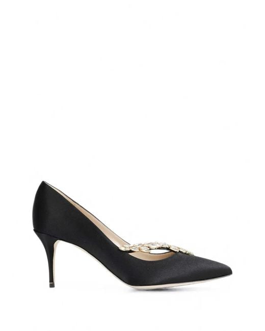 Manolo Blahnik Black Nadira Heeled Pumps