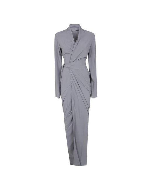 Rick Owens Women's Gray Belted Long-Sleeve Maxi Dress -  www.magambanetwork.com