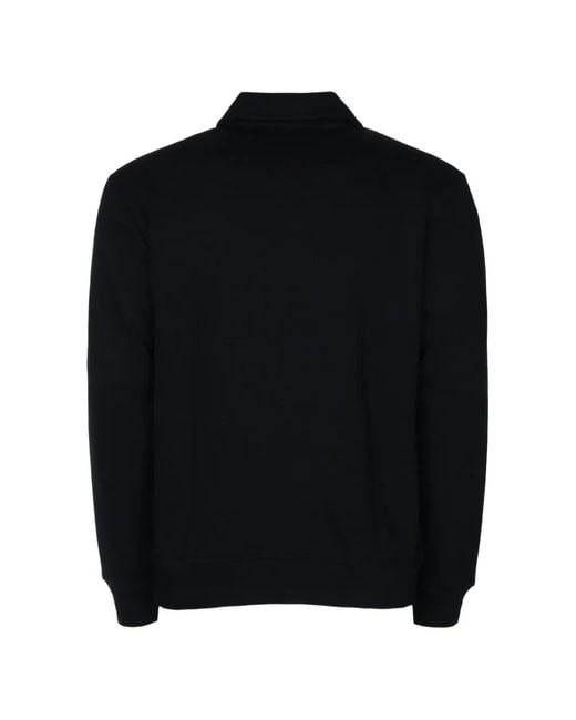 EA7 Black Logo-Patch Half-Zip Sweater for men