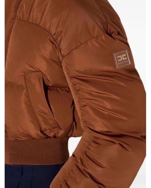 Elisabetta Franchi Brown Down Jacket