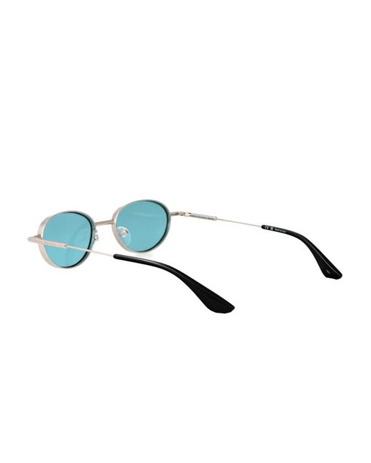 McQueen Blue Am0523S Oval-Frame Sunglasses