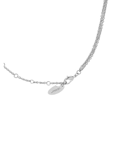 Off-White c/o Virgil Abloh White Double-Layered Faux-Pearl Necklace