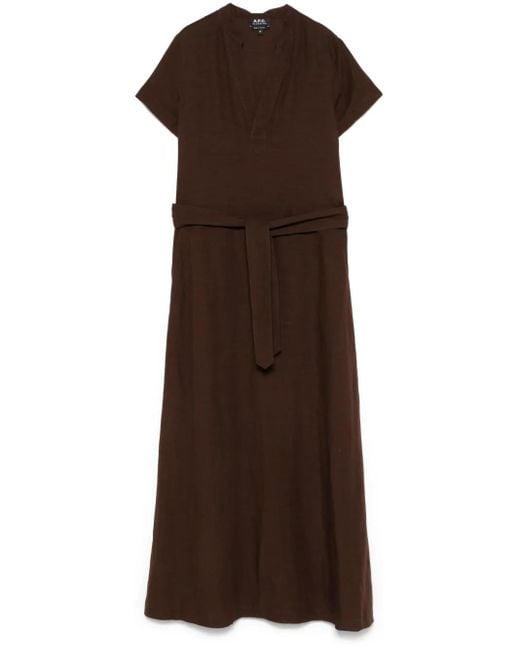 A.P.C. Annelie Midi-Jurk in het Brown