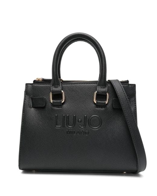Liu Jo Black Logo-Embossed Tote Bag