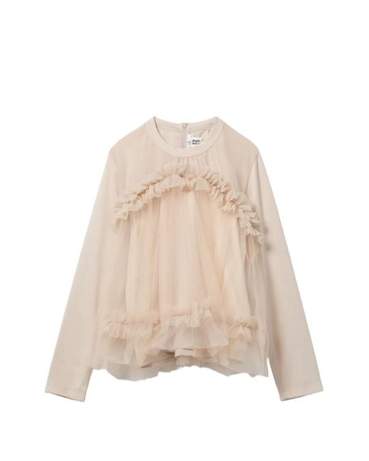 Noir Kei Ninomiya Natural Ruffled Top