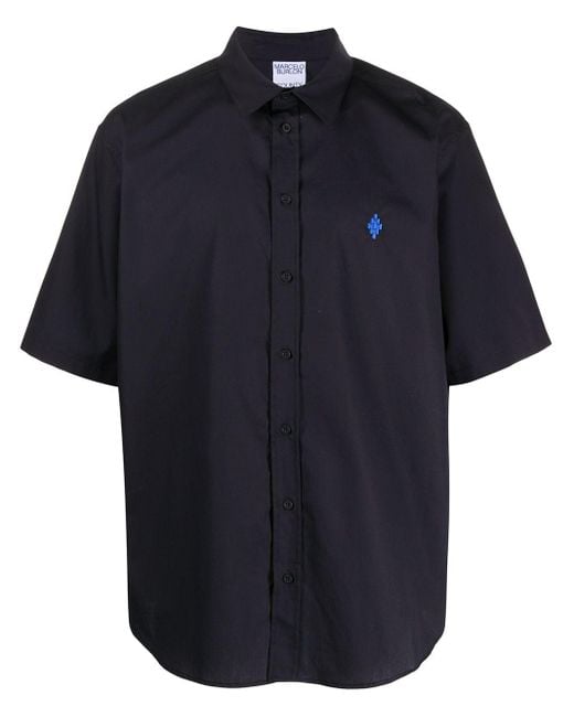 Marcelo Burlon Cotton Embroidered Logo Shirt in Black for ...