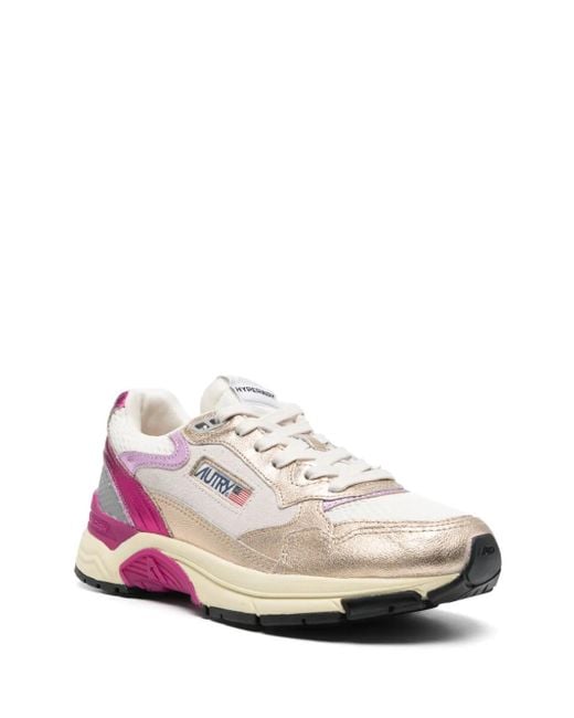 Autry Pink Sneakers With Appliqué Logo