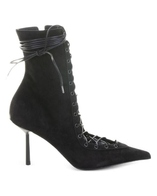 Le Silla Black 80Mm Colette Lace-Up Boots