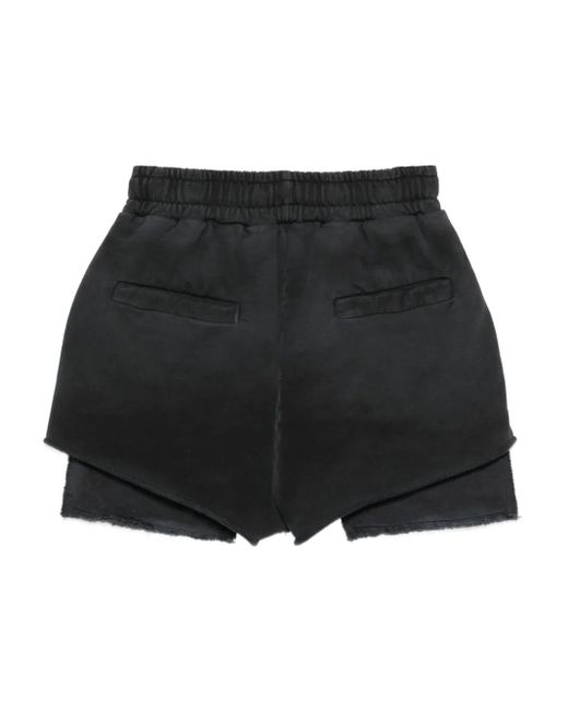 Barrow Black Layered Frayed Shorts