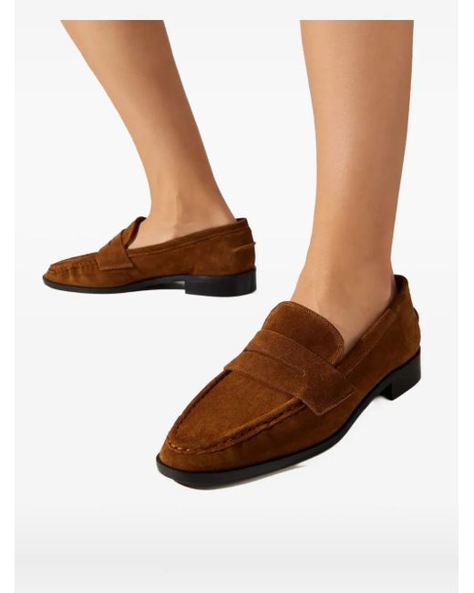 Atp Atelier Brown Airola Almond-Toe Strap Loafers