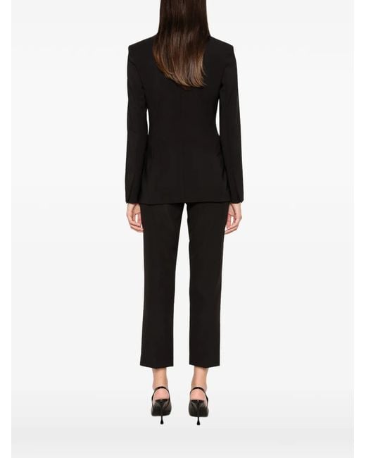 Imperial Black Double-Breasted Peak-Lapels Blazer