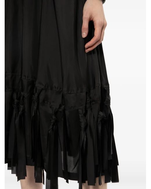 COMME DES GARÇON BLACK Black Tassel-Embellished Midi Skirt
